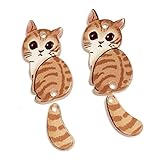 [ストアーズクラブ] 2ペアセット ゆらゆらしっぽのねこチャーム 動物 アニマル 手芸素材