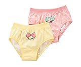 2個セット、Little Girlsソフトコットンパンティー[Bow]