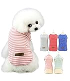 PetGround 犬 服 小型犬 春 夏 秋 冬 小型犬 中型犬 ボーダー シャツ 着せやすい 防寒 伸縮性 かわいい おしゃれ 犬服 (XL, ピンク)