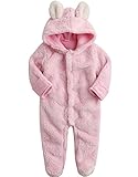 [Vaenait Baby] 6-24ヶ月ベビー服長袖もこもこアニマルロフリース ンパース カバーオール 足付き Reabbit 12-18M