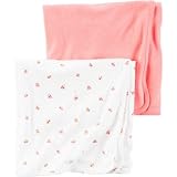 Carter's(カーターズ) 2パックベビーソフトスワドルブランケット ピンク おくるみ One Size【並行輸入】