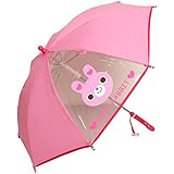 傘 キッズ ベビー 雨具 レイングッズ 40cm かわいい 手開き傘 幼稚園 保育園 うさぎ ウサギ-ピンク 40cm