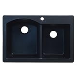 Transolidアヴェルサ33-in L x 22-in W Graniteダブルオフセット差し込み式キッチンシンク 33" L x 22" W ATDD3322-09 1