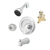 Aqueous KTS-30BN1CH Basic Shower Kit with Trim, Showerhead, Tub Spout and Diverter, and Rough-in Val