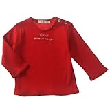 デンマーク 子供服デンマーク 子供服ブランド Claire 綿１００％ ステッチロゴ 長袖 Ｔシャツ レッド 68ｃｍ