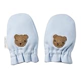 妖精の森 スムースミトン 編みモチーフ  ブルー クマ YG-328