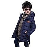 Lisa Pulster キッズ ダウンコート ジャケット 防寒 子ども 男の子 冬 ボーイズ 中綿コート フード付き アウター (ネービー, 120)