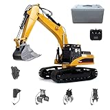 5 in 1 ショベルカー ラジコン 掘削機金属バケット, 1:14 23CH建設車おもちゃ - ラジコンカー RC リモコンカー 360/680度旋回, 建設車両 ショベルカー
