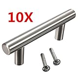 KING DO WAY 食器棚 キャビネット取手ドア取っ手 プルハンドル ドアハンドル ドアプルハンドル 引き出し部品 テンレス鋼 4'' 10個セット シルバートーン
