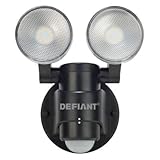 180-Degree 2-Head Outdoor Motion Activated Black Flood Light [並行輸入品]