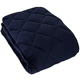 昭和西川 敷きパッド 冬 春 あったか フランネル なめらかタッチ 【極上の肌触り 暖か敷きパッド】 シングル (ネイビー)