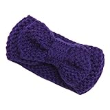 【ノーブランド 品】幼児　赤ちゃん　花　弾性　かぎ針　編み　ヘアバンド　ヘッドバンド　カチューシャ　全９色 - パープル