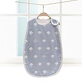 ふわふわ6重ガーゼスリーパー Mサイズ(新生児~3歳頃) 子供 オーガニック コットン ねまき (40x60cm, キノコブルー)