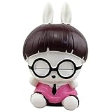 Cute着用メガネMashimaro Bunny Shapedピンクウサギ貯金箱ウェディングXmasクリスマス誕生日バレンタインギフト
