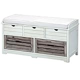 不二貿易 アンティークベンチ 幅90cm ホワイト 50082