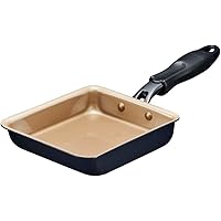 【ガス火のためのフライパン】 エバークック 卵焼き 13×18㎝ ガス火専用 軽量 【500日保証】 こげつきにくいフライパン PFOA フリー ネイビー ドウシシャ