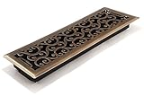 Accord AMFRABC414 Charleston Floor Register, 4-Inch x 14-Inch(Duct Opening Measurements), Antique Br