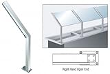 CRL Brite陽極酸化d999シリーズ23 " Right Hand Open End Sneeze Guard Post