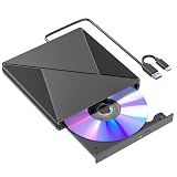 DVDドライブ 外付け 【新モデル・多機能・USB3.0】 CD/DVDプレイヤー 薄型 ポータブルドライブ Mac,Windows 11/10/8/7 Linux OS