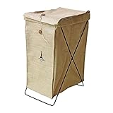 【ANION】縦型 ランドリーボックス 麻 ランドリーバスケット 洗濯かご 脱衣かご 折りたたみ