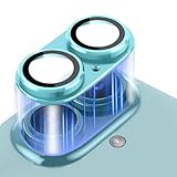 LuFiYa カメラフィルム iPhone 16/iPhone 16 Plus 対応 レンズカバー、アルミ合金＋9H硬度強化ガラス製 アイフォン iPhone 16/iPhone 16 Plus 用 レンズフィルム 全面保護 高透過率 露出オーバー防止 耐衝撃 カメラ保護フィルム iPhone 16/iPhone 16 Plus 用 (緑)