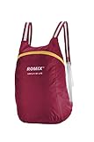 ROMIX BACKPACK アウトドア リュックサック ナイロン製 超軽量リュック 折り畳み式 防水バッグ 男女兼用 メンズ レディース バッグ (赤)