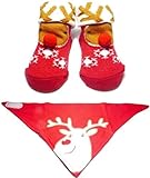 Reindeer Bandana Bib & Socks 0-6 Months by Soft Touch [並行輸入品]