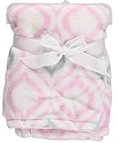 Hudson Baby Luxe Velboa Blanket, Pink Moroccan Ikat by Hudson Baby