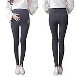 Yinuo Baby マタニティパンツ 春と秋 センタープレスオーバーバンプマタニティパンツ サイズM~XXL (L, ダークグレー)