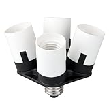ソケット，SODIAL(R)E27 4イン1　プラスチック製LEDランプ電球ライト　スプリッタソケット　ベースホルダー