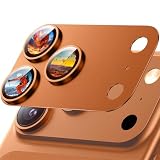Jurqqer いfor iphone 17 Pro Max カメラ保護 全面保護 9Hサファイアガラス＆航空用アルミ合金製 防指紋 高透過率防傷 耐衝撃 露出オーバー防止 - for iPhone 17 Pro Max 専用 オレンジ色