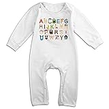 面白い ベビー かわいい マペット アルファベット Tシャツ 100%綿 White Size 24 Months