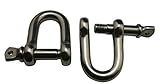 Amanaote 304 ステンレス鋼 シャックル 規格サイズ M10 スクリューピン D アンカー シャックル D リング