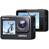 アクションカメラ 4K 30fps 24MP解像度 タッチパネル式 デュアルカラースクリーン WiFi搭載 4倍デジタルズーム 水中カメラ