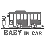 imoninn BABY in car ステッカー　【パッケージ版】　No.61　バス　（シルバーメタリック）