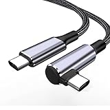 USB-C & USB-C ケーブル L字 2M Type-c ケーブル PD対応 100W/5A急速充電 E-Markチップ搭載 超高耐久ナイロン タイプc機種対応
