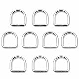 Dカン 15mm 溶接済 シルバー 10個 バッグ修理 ショルダーベルト金具 レザークラフト パーツ クラフトパーツ屋