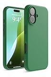 【elago】iPhone16用 シリコン耐衝撃ケース 指紋防止 サラサラ シリコンケース アルパイングリーン