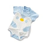 CHOUeTTe ベビー服 ロンパース 新生児～2歳半まで 前開き 半袖 ヒヨコ 綿100% 可愛い 出産祝い 誕生日プレゼントにもどうぞ サイズ多数 オリジナルタオル付き (90cm～30か月)
