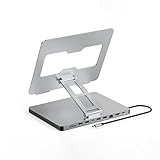 USB Cハブスタンド、MacBook Proドッキングステーション用10イン1アダプター 折りたたみ式 4K 60Hz HDMI、RJ45ギガビットイーサネット、SD/TFカードリーダー、USB 3.02、USB 2.02、MacBook Air M4 M3 iPad Surfaceノートパソコン用