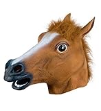 asaichi リアル アニマル 動物 マスク かぶりもの お面 仮面 仮装 変装 衣装 コスチューム ハロウィン パーティー イベント コスプレ 学園祭 文化祭 お祭り 宴会 二次会 送別 歓迎 会 に (ウマ)