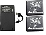 WELLSKY ペンタックス D-LI122 D-LI68 | 富士フィルム NP-50 NP-50A | コダック KLIC-7004 互換バッテリー 2個 + K-BC68J / K-BC122J / D-BC68 / D-BC122 / BC-50 / BC-50B [ 超軽量 ] USB Type C 互換充電器 バッテリーチャージャー 1個 [3個セット]