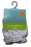 grwobaby Infant Mitten 新生児用(0~3カ月)ミトン ジャージー地綿100%,3枚セット グレー 23534