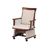 ハイタイプこたつ用チェアー 360°回転 肘付チェアー UKC-386 BR ／ チェアー単品 キャスター付き ブラウン色