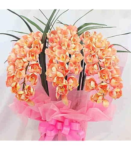 Amazon｜シンビジューム（シンビジウム）造花 白色 3本立ち（Sサイズ