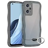 OPPO Reno 7A/9A用ケースクリア ブラックリング付き リノ 9a / リノ 7a ウェーブ マグセフ 可愛い マツと感 TPU 耐衝撃 超軽量 極薄 黄ばみなし 滑り止め かわいいうねうね 韓国 人気 ストラップホール付きなみなみ カバー・OPPO Reno 7A/9Aクリア ブラック