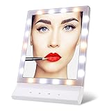 Tfcfl Lightedメイクアップミラースマートタッチ大画面Beautyミラー複数のイルミネーション設定コスメティックミラーwith 18 LEDライト、壁マウントLEDメイクアップミラー