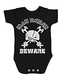 Iron Maiden アイアンメイデン Beware Glitter ビーウェア・グリッター 公式 ブラック 黒 子ども用 (３ヶ月～２歳児)