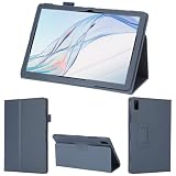 wisers aiwa tab AB10L JA3-TBA1005 専用タブレットケース (ダークブルー) 10.1インチ 対応 (保護フィルム 付き/スタンドタイプ) タブレットカバー 2023 新型