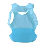 Zicac　赤ちゃん・ベビーエプロン　お食事　スタイ　ベスト式　4色選択可能　よだれかけ　防水　ナイロン+シリコン　収納に便利　洗濯機で洗えます (ブルー)